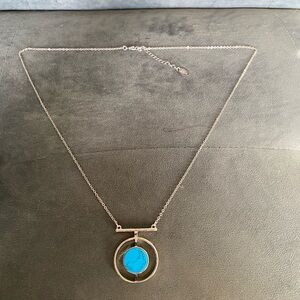 Silver and Turquoise Pendant Necklace